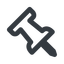 Line, left, wide, thumbtack, pin, unpin, thumbtack-alt-wide, thumbtack-alt icon