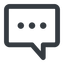 Line, wide, square, horizontal, mirror, dots, message, chat, comment, speech, dialogue, blablabla, blabla, bubbles, comment-square-dots-wide icon
