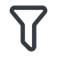 Line, wide, horizontal, mirror, order, sort, list, funnel, filter, sorting, funnel-wide icon