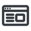 Line, wide, horizontal, mirror, window, application, interface, app, gui, gui-wide icon