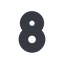 Line, normal, wide, number, font, digit, 8, eight, eight-wide icon
