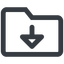 Line, down, wide, folder, directory, folders, directories, folder-down-wide icon