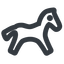 Line, wide, horse, riding, sport, animal, horse-wide icon