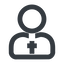 Line, wide, christian, pastor, priest, bishop, pastor-wide icon