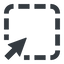 Line, up, wide, square, arrow, select, selection, dashed, area, cursor, select-wide icon