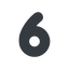 Line, wide, number, font, digit, 6, six, six-wide icon