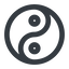 Line, wide, symbol, zen, yinyang, yin, yang, taoism, tao, china, taijitu, yin-yang-wide icon