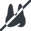 Line, down, wide, solid, horizontal, mirror, cog, prohibited, medical, health, care, medic, clinical, tooth, molar, dental, dentist, stomatology, teeth, tooth-solid icon