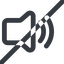 Line, down, wide, horizontal, mirror, prohibited, speaker, volume, mute, unmute, music, sound, loudspeaker, volume-2-wide icon