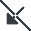 Line, down, wide, arrow, prohibited, corner, arrow-corner-solid icon