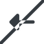 Line, left, wide, arrow, prohibited, arrow-solid icon