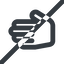 Line, left, wide, solid, prohibited, hand, stop, fingers, hand-wide icon