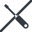 Line, left, wide, prohibited, tool, mechanics, mechanical, repair, screwdriver, screw, screwdriver-solid icon