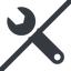 Line, left, wide, prohibited, spanner, wrench, tool, mechanics, mechanical, repair, spanner-alt-solid icon