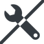 Line, left, wide, prohibited, spanner, wrench, tool, mechanics, mechanical, repair, spanner-solid icon