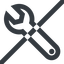 Line, left, wide, prohibited, spanner, wrench, tool, mechanics, mechanical, repair, spanner-wide icon