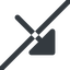 Line, right, wide, arrow, prohibited, corner, arrow-corner-solid icon