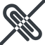 Line, right, wide, prohibited, paper, clip, attachment, paper-clip, paper-clip-wide icon