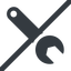 Line, right, wide, prohibited, spanner, wrench, tool, mechanics, mechanical, repair, spanner-alt-solid icon