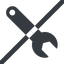 Line, right, wide, prohibited, spanner, wrench, tool, mechanics, mechanical, repair, spanner-solid icon