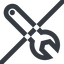 Line, right, wide, prohibited, spanner, wrench, tool, mechanics, mechanical, repair, spanner-wide icon