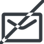 Line, wide, horizontal, mirror, envelope, mail, message, email, prohibited, contact, close, unread, close-envelope, close-envelope-wide icon