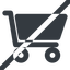 Line, wide, horizontal, mirror, prohibited, shopping, cart, shop, buy, trolley, shopping-cart-solid icon