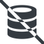 Line, wide, mysql, sql, prohibited, disk, database, db, storage, barrel, database-solid, alt, HDD, disks, database-alt-solid icon