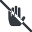 Line, up, wide, solid, prohibited, hand, stop, fingers, hand-solid icon