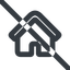 Line, wide, small, home, house, prohibited, home-small-wide icon