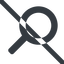 Line, wide, solid, search, magnifying, glass, prohibited, research, keywords, keyword icon