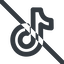 Line, wide, brand, social, network, prohibited, tiktok, tik, tok, tik-tok, tiktok-wide icon