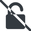 Line, wide, prohibited, unlocked, secure, safe, padlock, unlock-solid, unlock icon