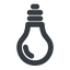 Down, wide, solid, horizontal, mirror, light, bulb, brainstorming, creativity, idea, tip, lamp, bulb-wide icon