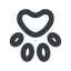 Down, wide, solid, animal, cat, paw, dog, bear, paw-wide icon