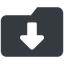 Down, wide, solid, horizontal, mirror, folder, directory, folders, directories, folder-down-solid icon