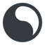 Wide, solid, horizontal, mirror, symbol, zen, yinyang, yin, yang, taoism, tao, china, taijitu, yin-yang-solid-alt icon
