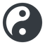 Wide, solid, symbol, zen, yinyang, yin, yang, taoism, tao, china, taijitu, yin-yang-solid icon
